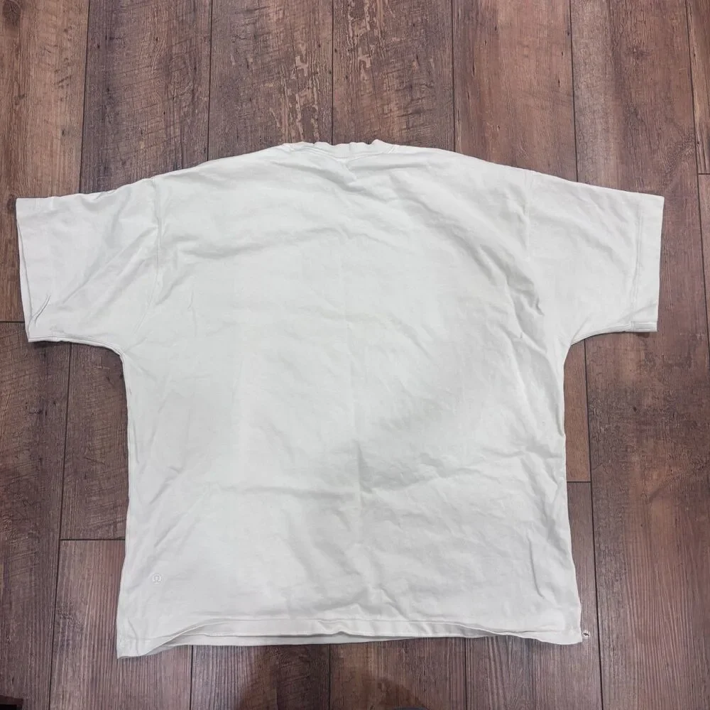 Lululemon Relaxed-Fit Cotton Jersey T-Shirt Bone (First Release) Women's XL READ - Picture 5 of 9